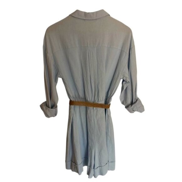 NWT Zara Linen Blend Belted Short Jumpsuit - Picture 2 of 4